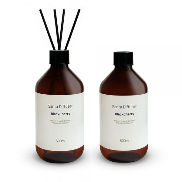 산타 대용량 실내 거실 화장실 방향제 디퓨저 블랙체리향 500ml 2개