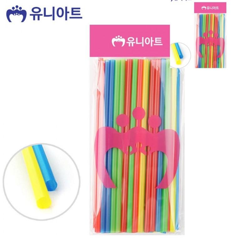 일자빨대 6mm 색상혼합 일회용품 업소용빨대 카페빨대