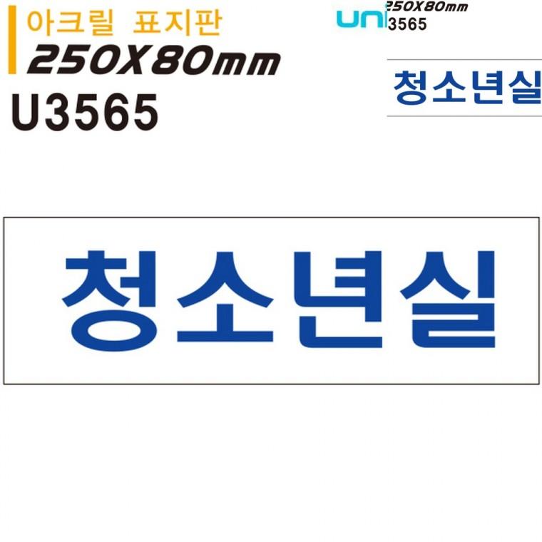 표지판 아크릴 청소년실 250x80mm 아크릴문패 안내사인 문패