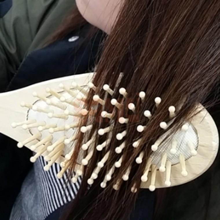 원목 헤어 브러시 1P 손상모발 뷰티소품