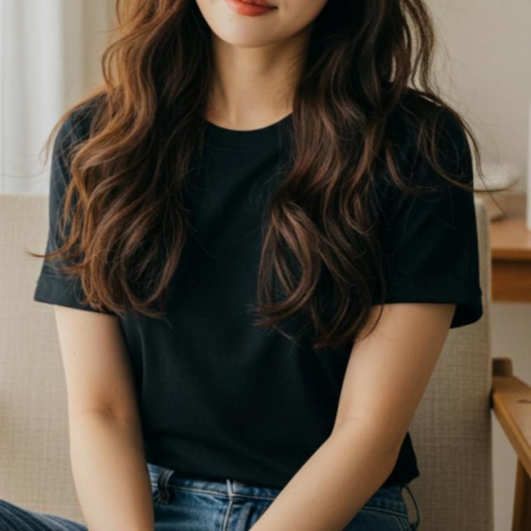 반팔 티 무지 여름 티셔츠 남색 100 면 여성 남자 기본