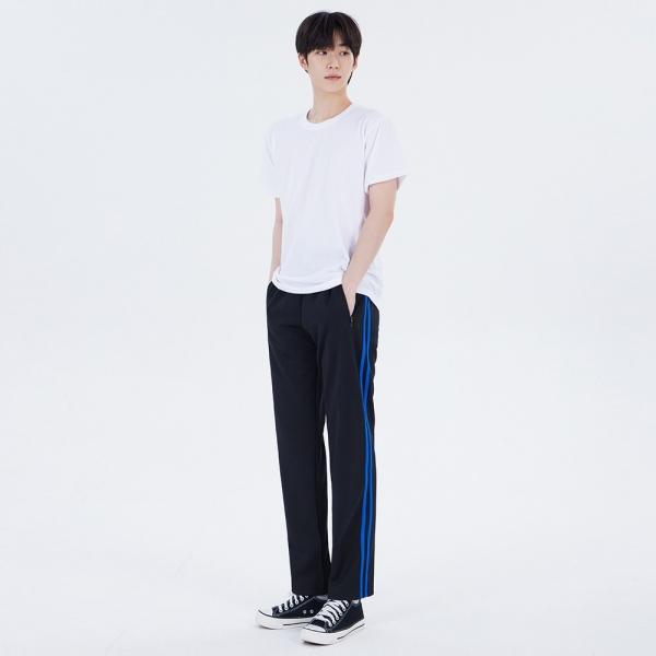 국내생산 두줄 블랙 블루라인 츄리닝 교복몰.