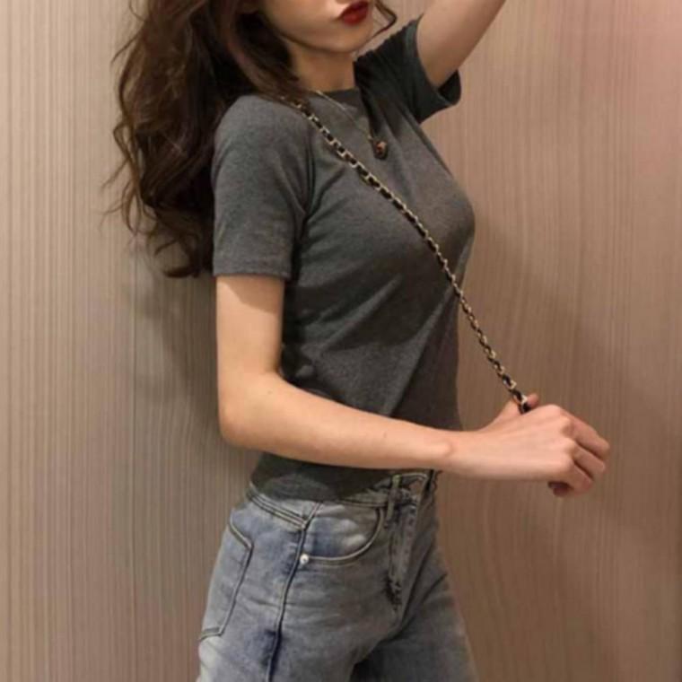 7컬러 데일리 반팔 기본 라운드넥 티셔츠 무지 여성