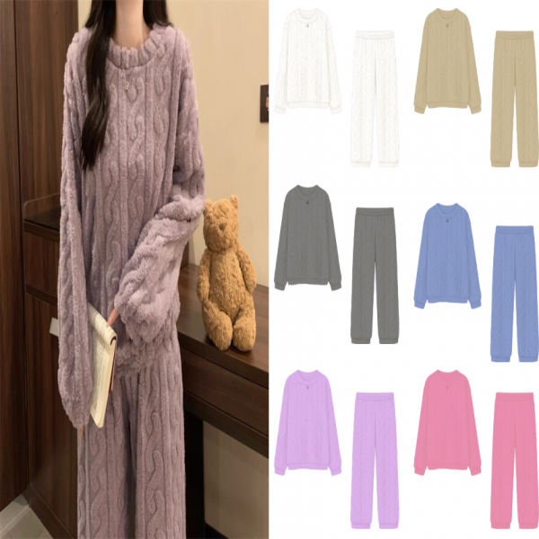 유니바운드 커플잠옷 수면잠옷 극세사 겨울 홈웨어 여성 임산부 실내복 파자마파티 잠옷세트 커플파자마