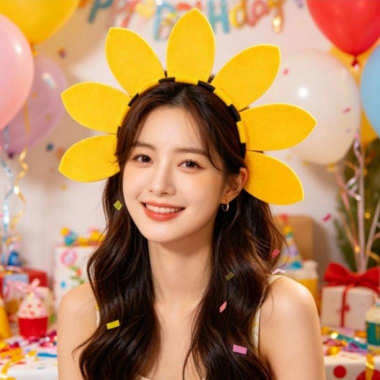 파티머리띠 이벤트 행사 생일 플라워 헤어장식 꾸미기
