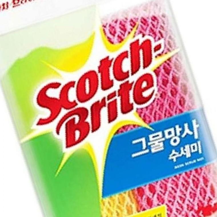 3M 스카치 브라이트 그물 망사 수세미 2p 스폰지수세미 부억수세미 가정용수세미 주방수세미 다목적수세미