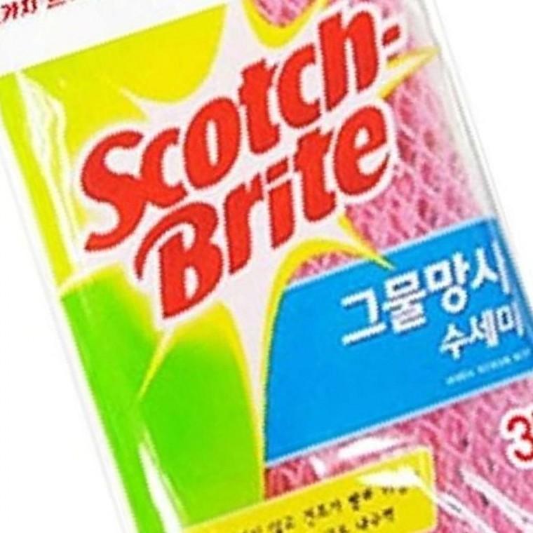 3M 스카치 브라이트 그물 망사 수세미 1p 스폰지수세미 부억수세미 가정용수세미 주방수세미 다목적수세미