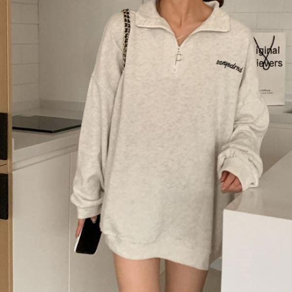 반집업 오버핏 맨투맨 긴팔 긴팔티 티셔츠