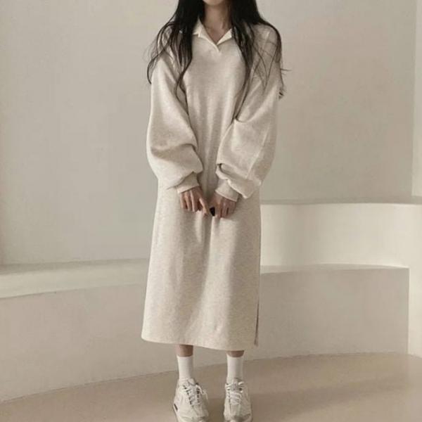 카라 오버핏 루즈핏 롱원피스 면 빅사이즈 원피스