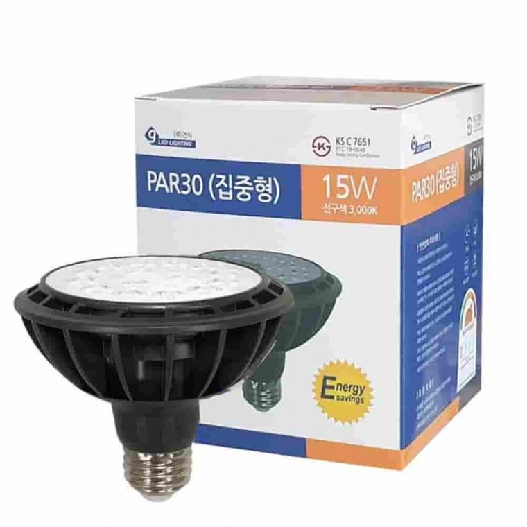 전구색 PAR30 집중형 15W LED전구 그림조명 갤러리등 전시회조명 액자조명 전시장조명