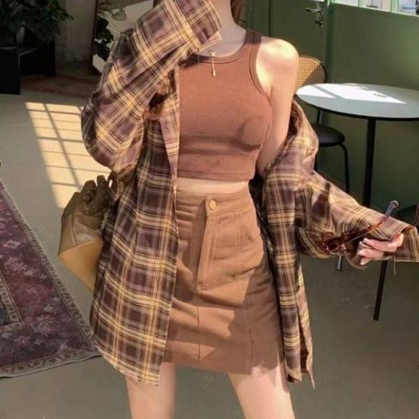 카라셔츠 오버핏 체크남방 데일리 셔츠