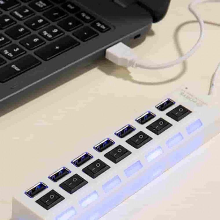 USB 2.0 개별스위치 7포트 USB허브 노트북USB허브 노트북허브 USB분배기 USB확장젠더 USB충전포트