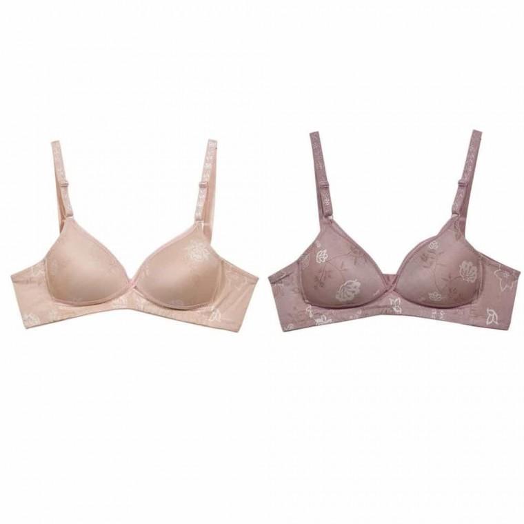 베이지톤 메쉬라인 B컵 브라 여자브라자 브레이지어 노와이어브라