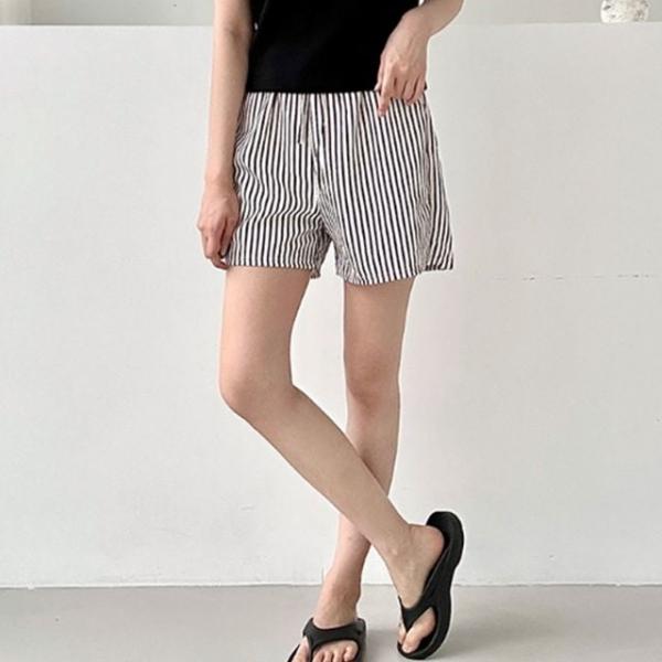 스트라이프 숏 반바지 여름 잠옷 홈웨어