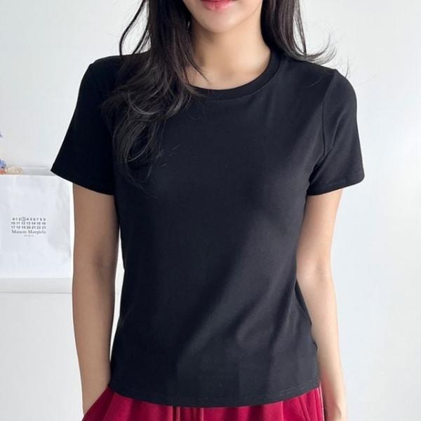 베이직 라인 여성 반팔티 기본티 이너티
