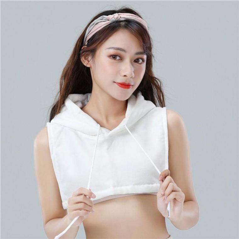 EA 여성 페이크 카라 후드티 넥케이프 캐주얼 페이크 넥카라