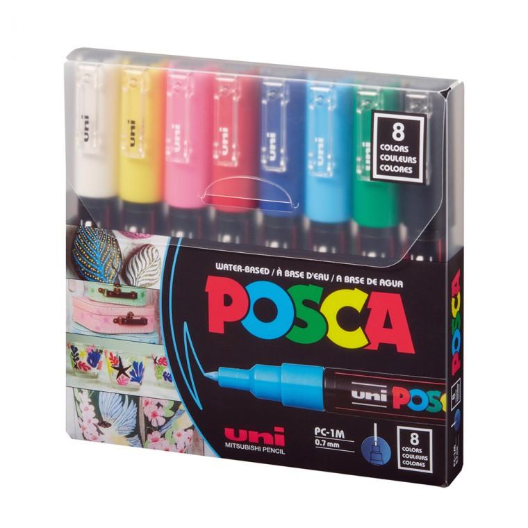 유니볼 포스카 8색 세트 0.7mm/PC-1M