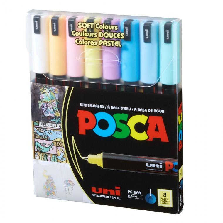 유니볼 포스카 소프트 8색 세트 0.7mm/PC-1M