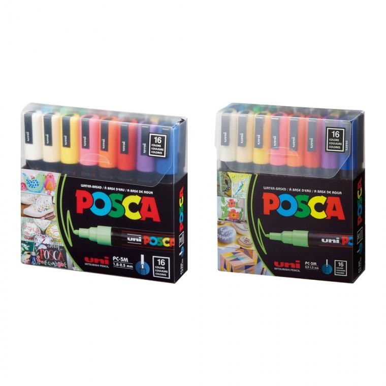 유니볼 포스카 16색 세트/PC-3M PC-5M