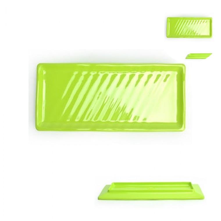 멜라민 스시사라접시 중 연두색 일식접시 초밥접시 긴사각접시