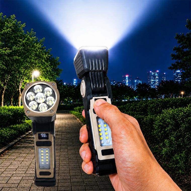 필요한각도로 더넓게 비추는 LED 야외 멀티 캠핑 랜턴 손전등 후레쉬 JY001