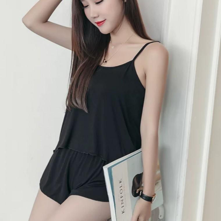 루즈핏 라운지웨어 여성 여름 나시 잠옷 민소매 상의