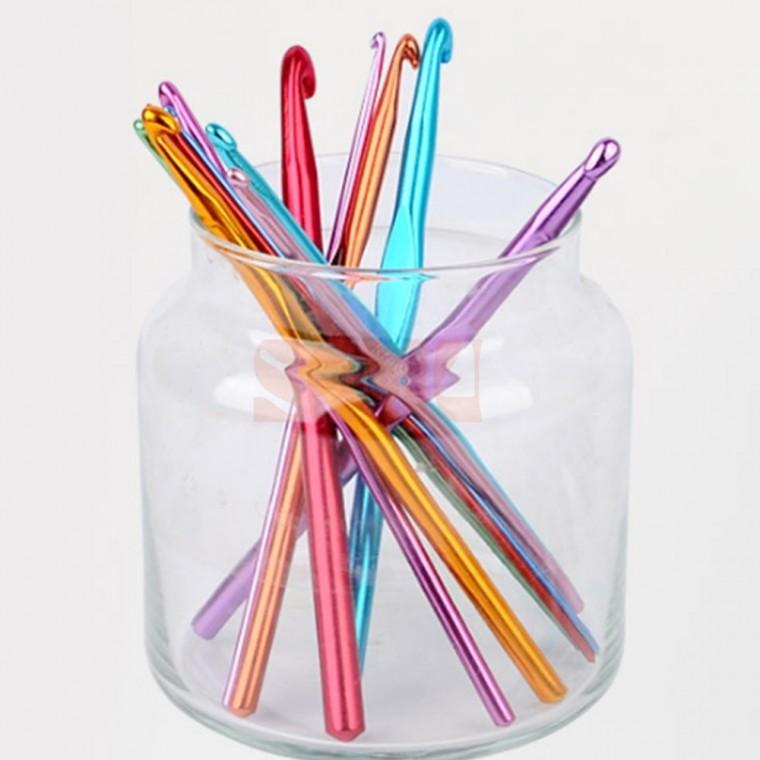 컬러 뜨개질 코바늘 세트 수세미뜨개질코바늘 레이스용코바늘