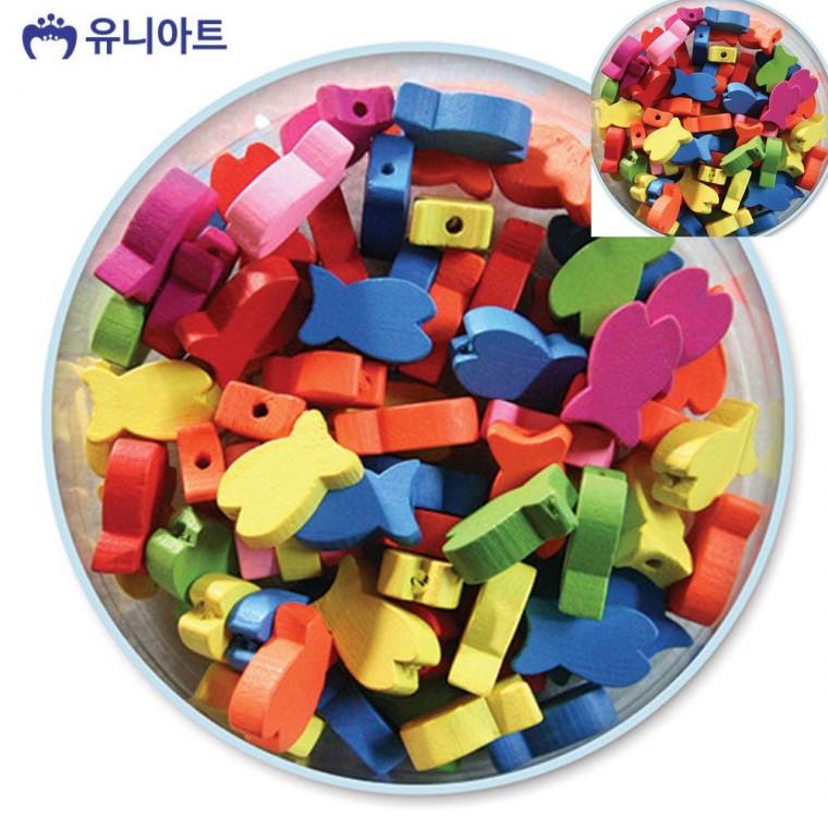 모양비즈 34번 나무비즈 물고기 만들기수업 미술교육 유아만들기
