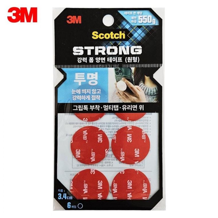 3M 베이직 탄탄고정 폼 양면테이프 투명6p (CLS34) 스마트톡 부착형