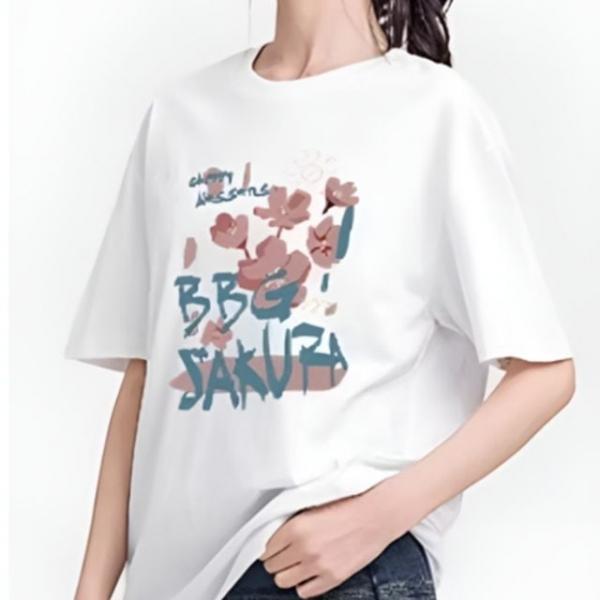 프린팅 라운드넥 오버핏 기본 면티 반팔 티셔츠