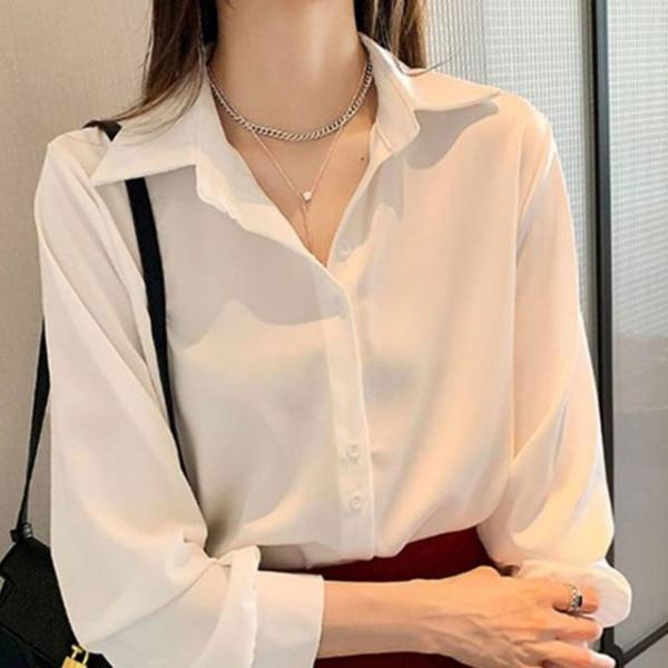 단정한 카라 긴팔 하객룩 오피스룩 정장 블라우스
