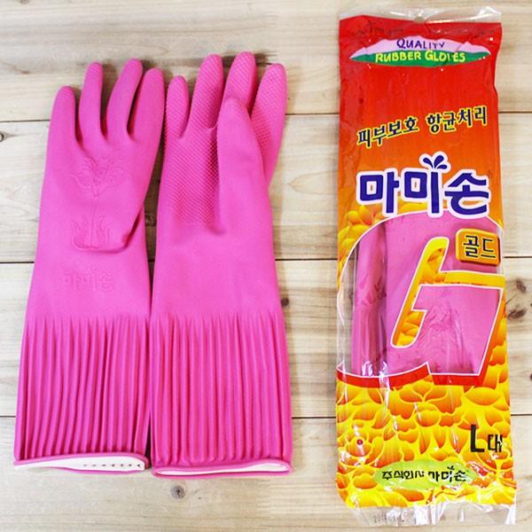 [도매포유]마미손 고무장갑 골드 L 핑크