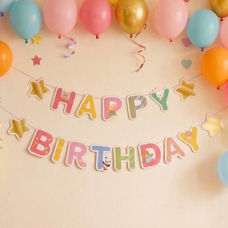아미파 생일파티 가랜드 동물 캐릭터 홈파티 꾸미기