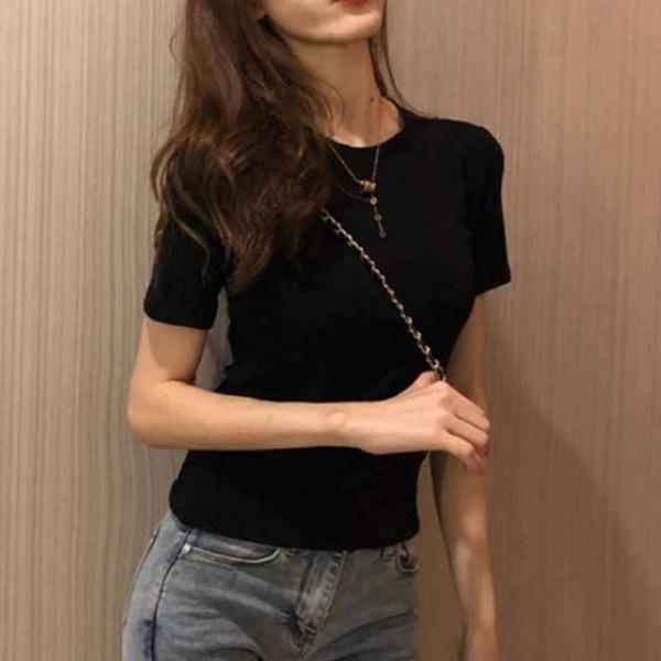 기본 무지 이너 슬림 반팔 여름 티셔츠