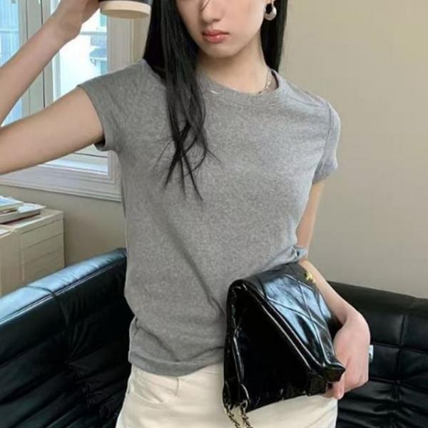 기본 무지 이너 캡소매 슬림 여름 반팔 티셔츠