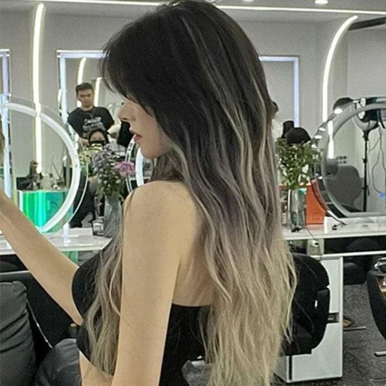 EA 자연스러운 긴머리 가발 롱웨이브 부분 가발 사진 촬영
