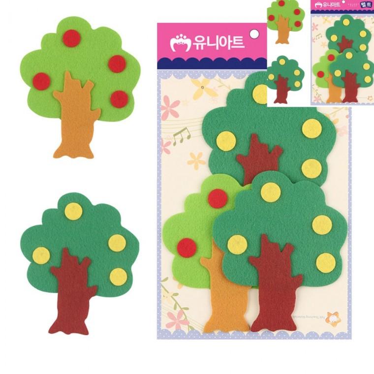 펠트 나무C 100x115mm 3pcs 학교미술재료 학교미술교구 미술도구세트