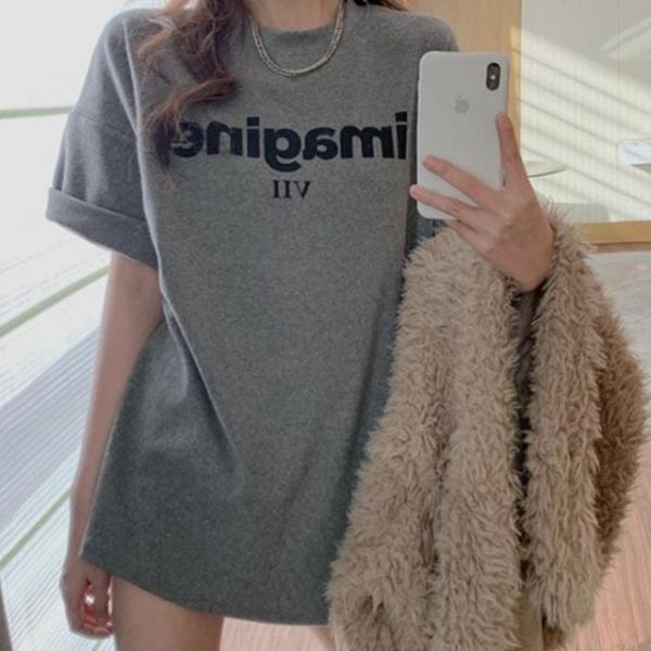 영어 레터링 박스 오버핏 반팔 여름 티셔츠