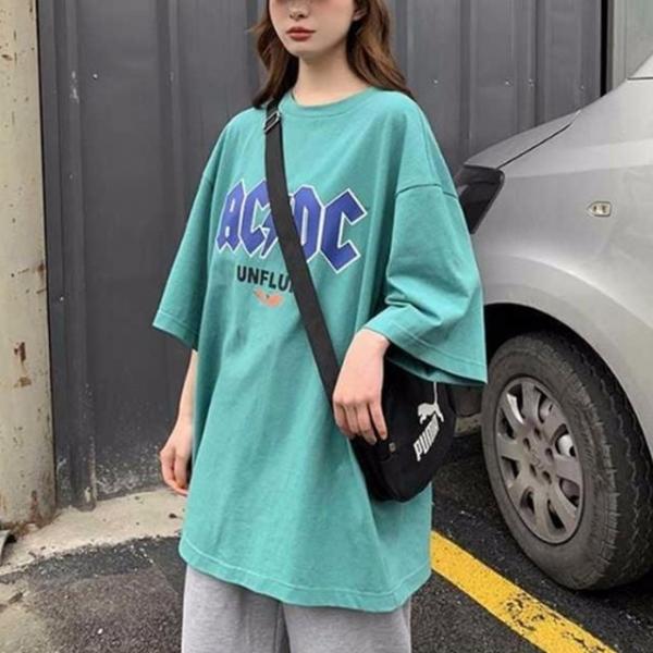 레터링 프린팅 컬러 박스 오버핏 반팔 여름 티셔츠
