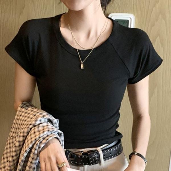 캡소매 여름 반팔 슬림핏 이너 기본 티셔츠