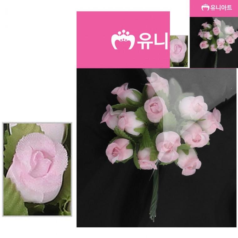 투톤 항장미 흰색 분홍 인조꽃 인테리어인조꽃 인조조화