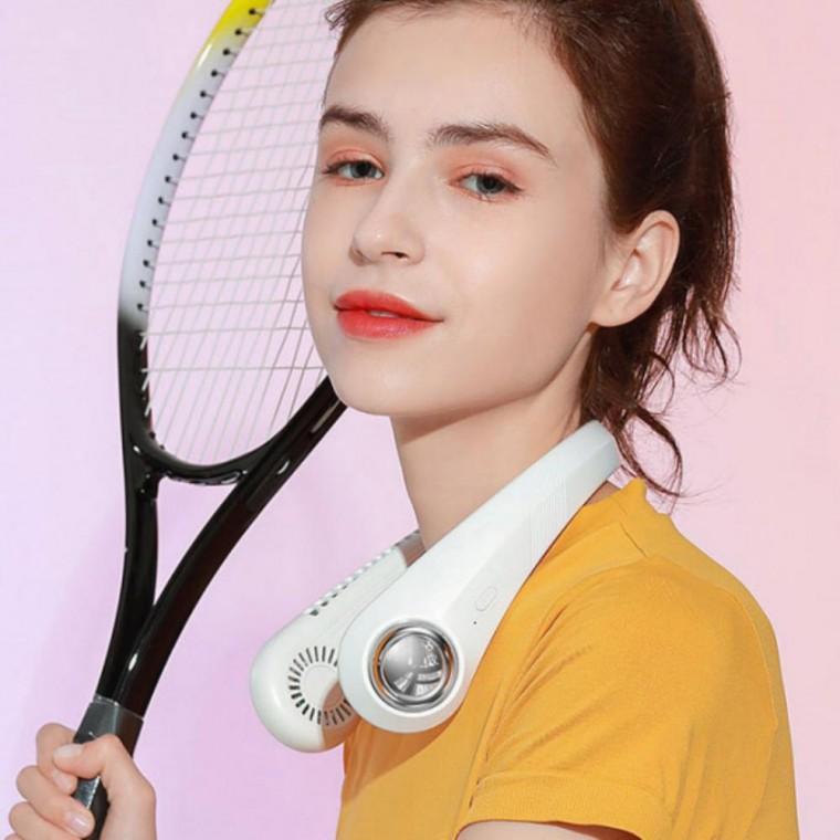 두손자유 핸즈프리 날개없는 무소음 LED무드등 선풍기