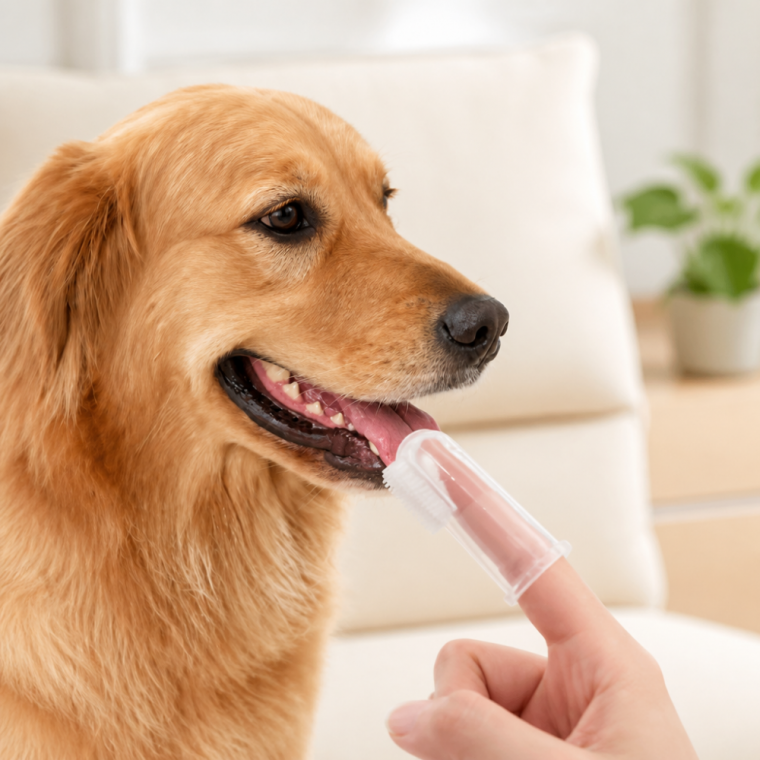 강아지 고양이 실리콘 핑거 칫솔 투명 구강 관리 입냄새 제거