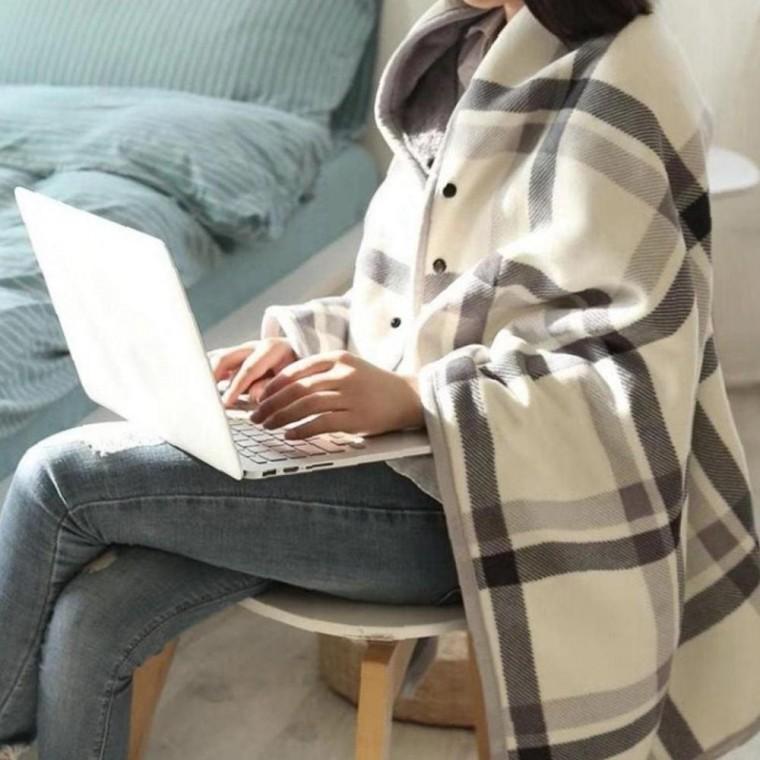 OPP포장 똑딱이 튼튼한 올인원담요 무릎 망토담요 입는담요