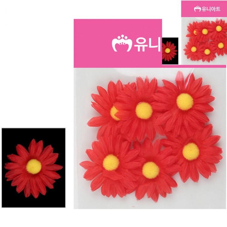 뿅국화 빨강 유치원환경구성 조화장식 컬러조화꽃잎