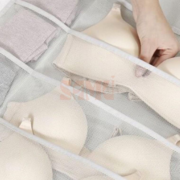양면 칸칸 속옷정리함 메쉬포켓 벽걸이