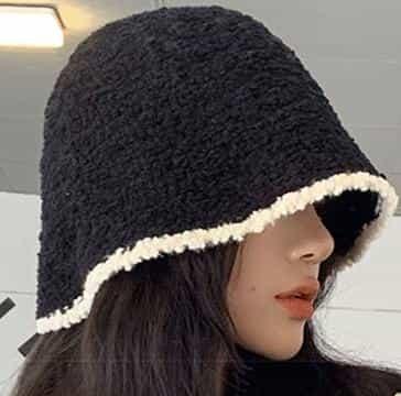 여성 양털 배색 버킷햇 여자벙거지 힙합모자 여자모자