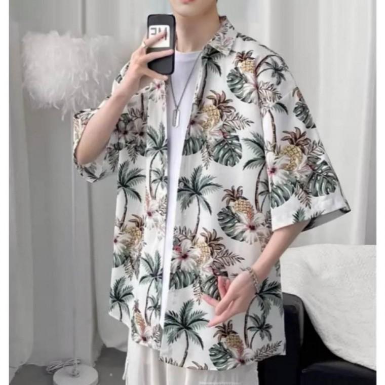 썸머 패턴 바캉스 반팔 남성 휴양지 2컬러 남방 하와이안