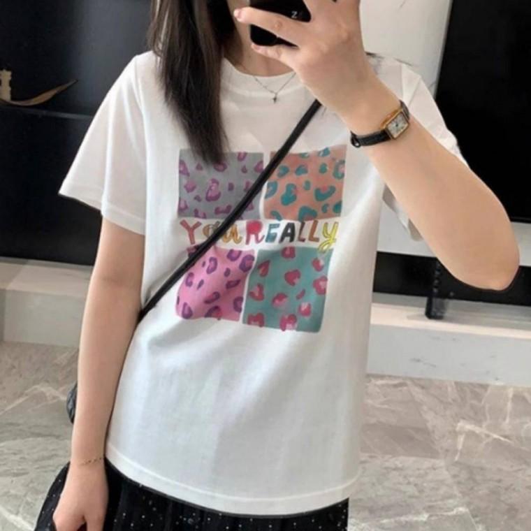 면티 데일리 프린팅 기본 라운드넥 반팔티셔츠 여성 그래픽