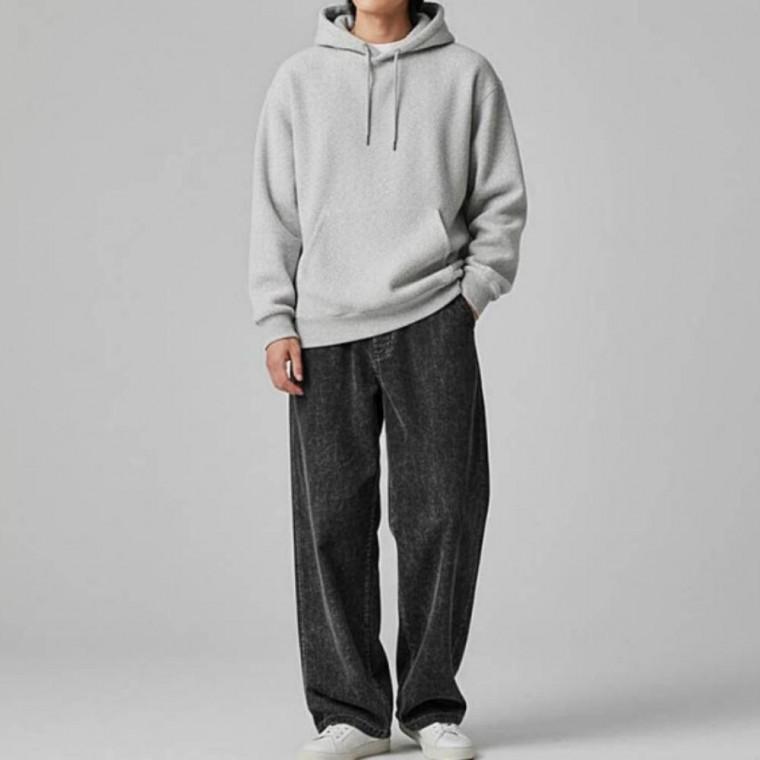 밴딩 면바지 팬츠 데님 와이드 청바지 남녀공용 워싱